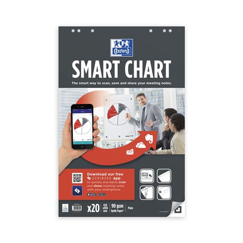 SMART CHART FLIPCHART SCRIBZEE Compatable 650x980mm 20Shts